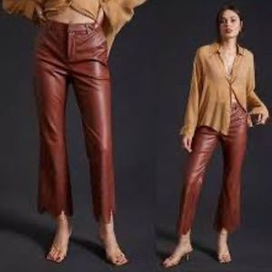 Anthropologie Laser-Cut Faux Leather Trousers - Size 4 US